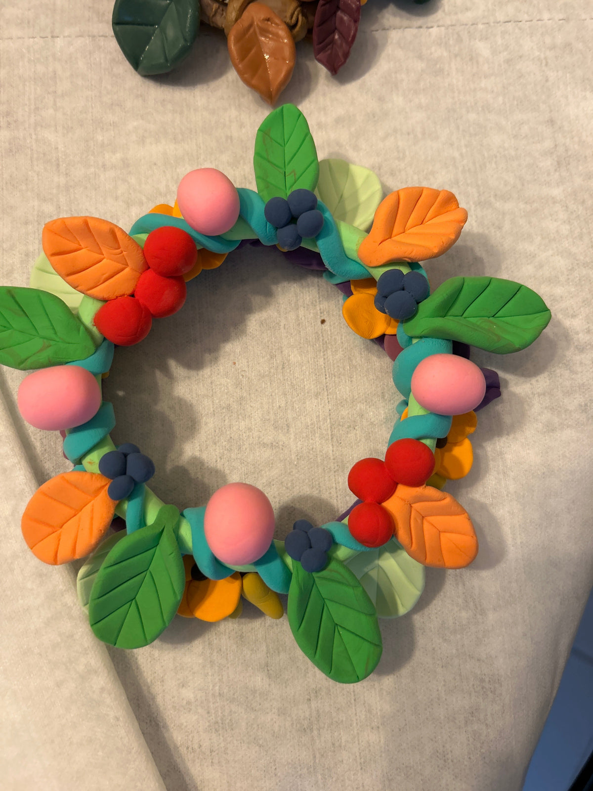 Berry & Bloom Clay Wreath | Handmade Polymer Clay Candle Ring