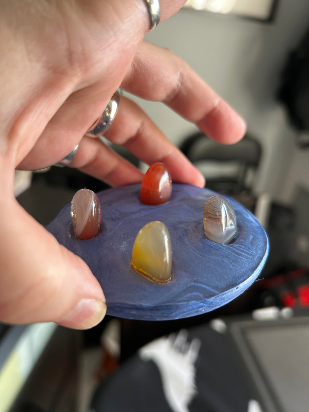 Crystal & Clay Ring Holder