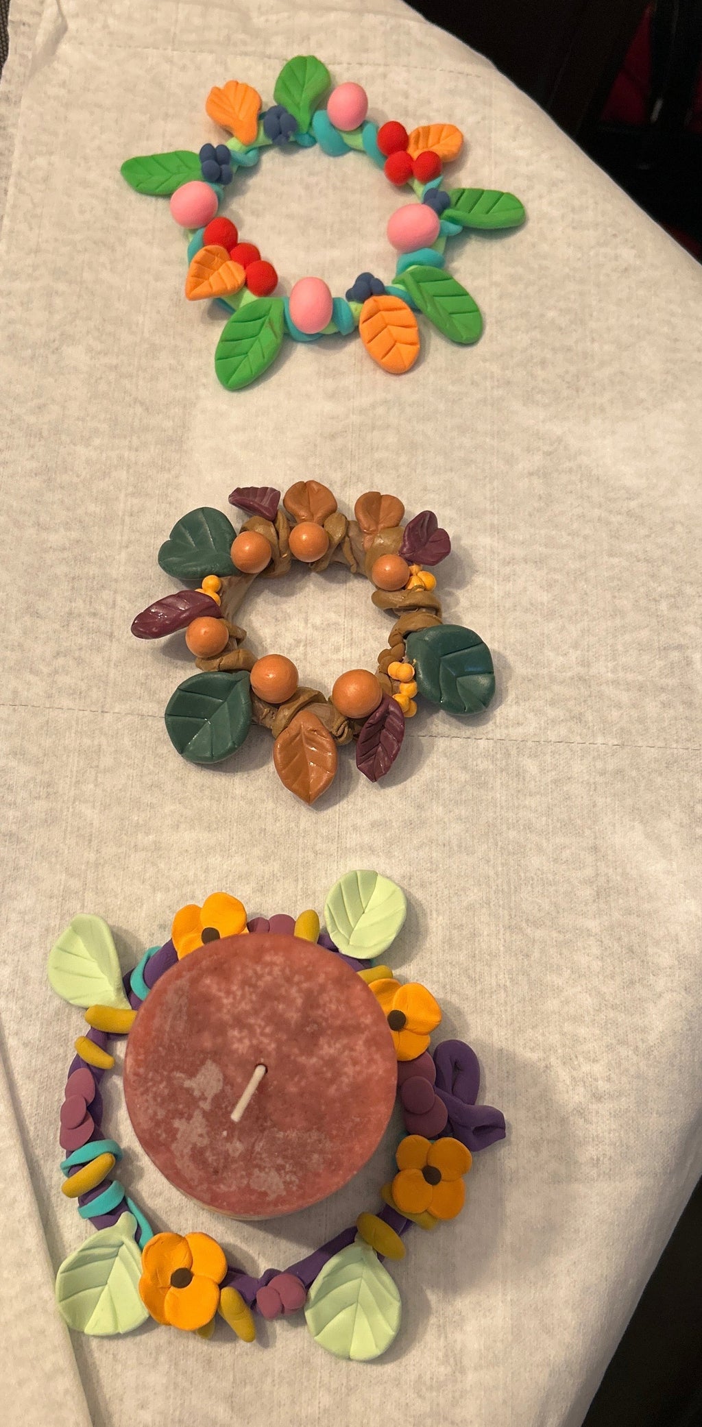 Berry & Bloom Clay Wreath | Handmade Polymer Clay Candle Ring