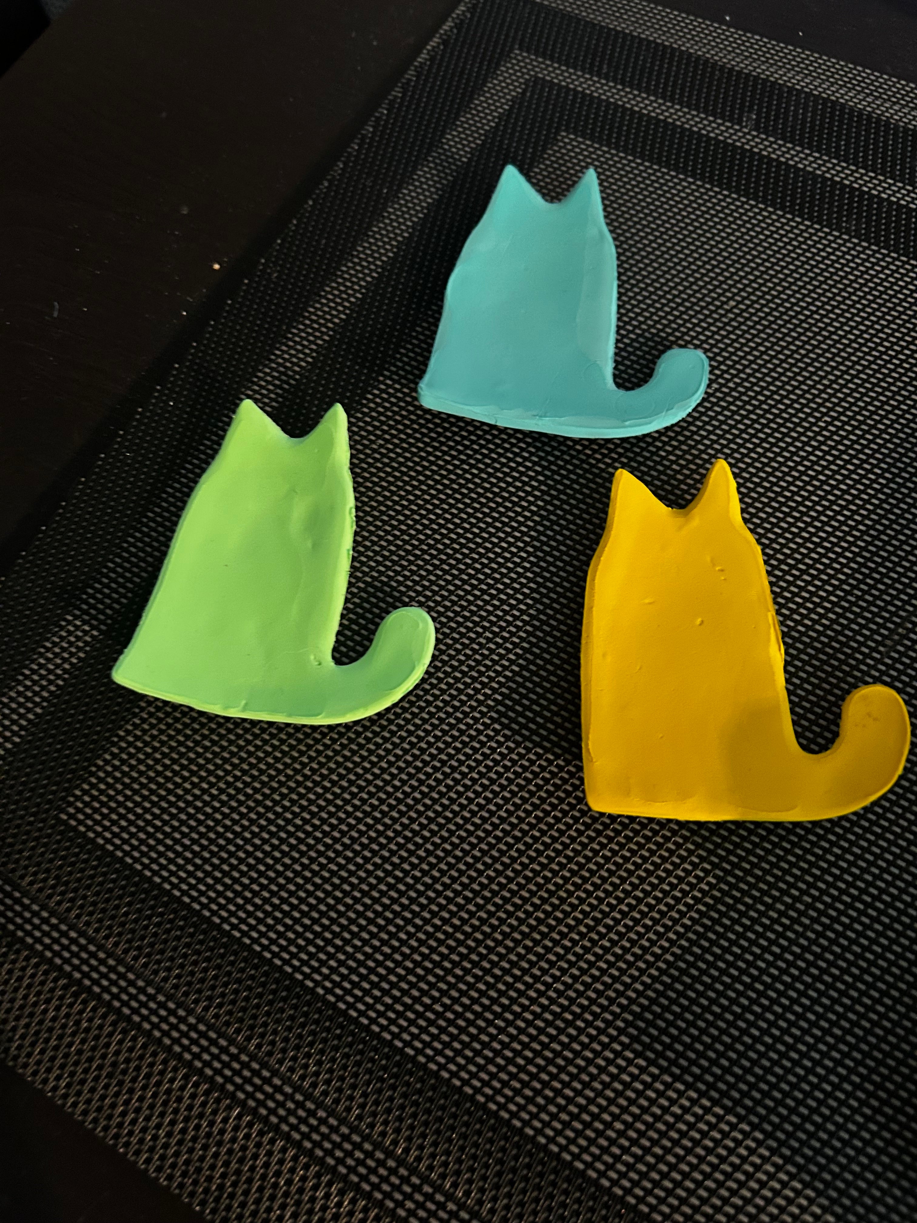Triple Kitty Trinket Trays (Natural or Glazed)
