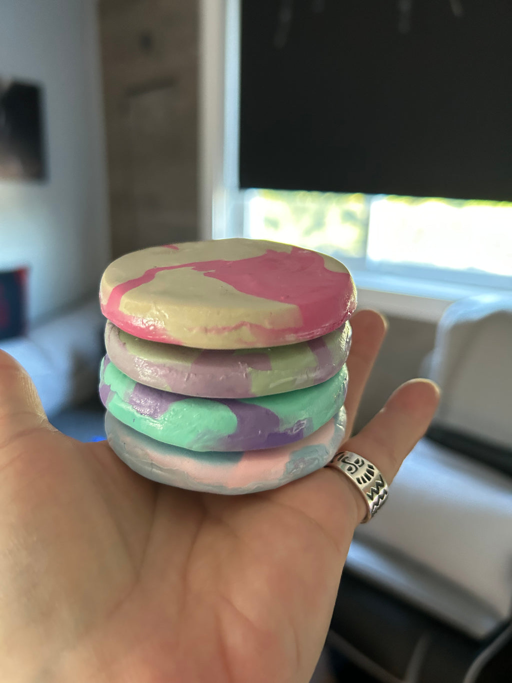 Candle Stands/Coasters - Set of 4 (Natural or Glazed)